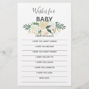 Baby shower Fleurs Keepsaké - Voeux pour bébé