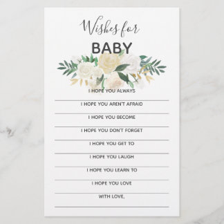 Baby shower Fleurs Keepsaké - Voeux pour bébé