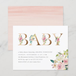 Baby Shower Floral Aquarelle Doré sur Budget Limit