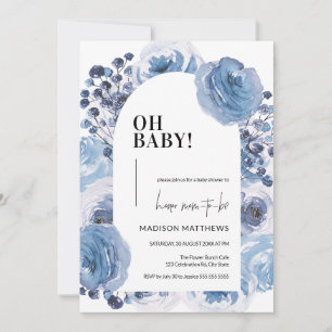 Baby shower Floral Baby Boy Invitation
