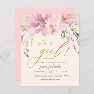 Baby shower floral de crème Budget Blush & Gold Gi