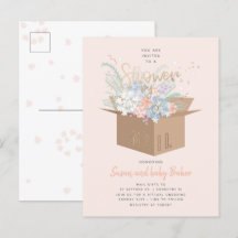 Baby shower floral délicat par courrier Invitation