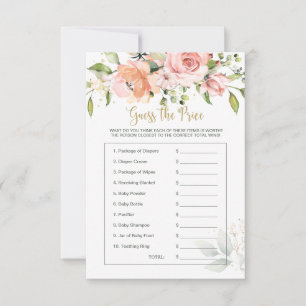 Baby shower Floral devine le jeu du prix