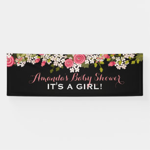 Baby shower floral doux c'est une bannière de