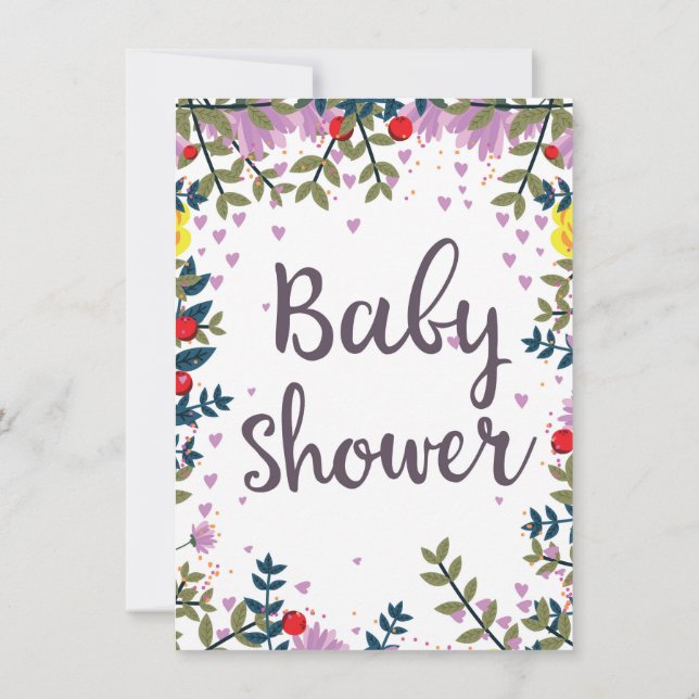 Baby shower Floral Invitation (Dos)