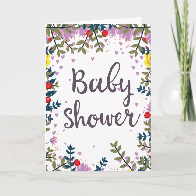 Baby shower Floral Invitation (Devant)