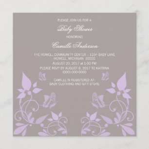 Baby shower floral Lilac Invitation