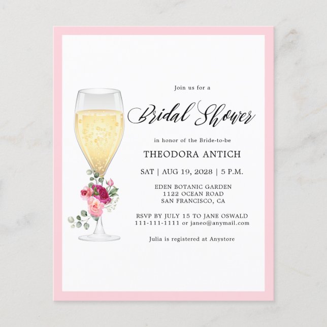 Baby Shower Floral Romantique Budget (Devant)