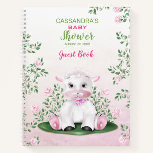 Baby shower floral rose d'agneau Livre d'or