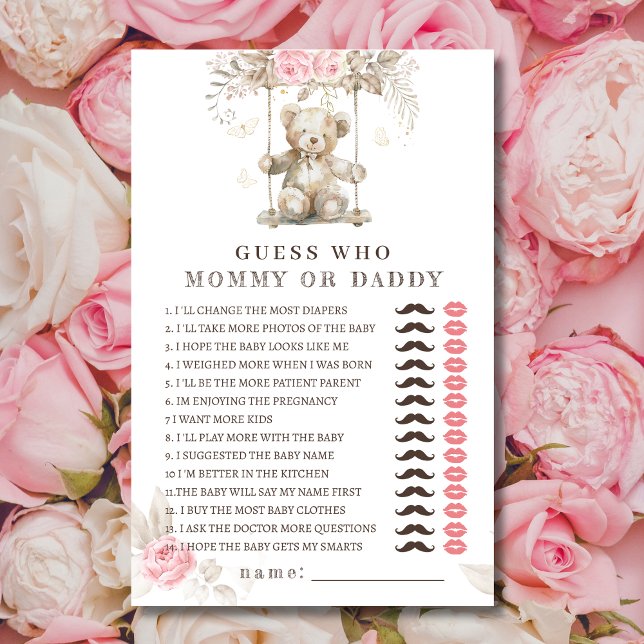 Baby shower Floral Rose Devine Qui (Créateur téléchargé)