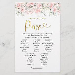 Baby shower floral rose rousse Quoi dans votre sac