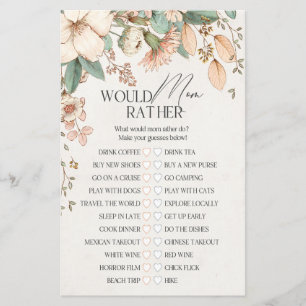 baby shower floral roux serait maman plutôt jeu