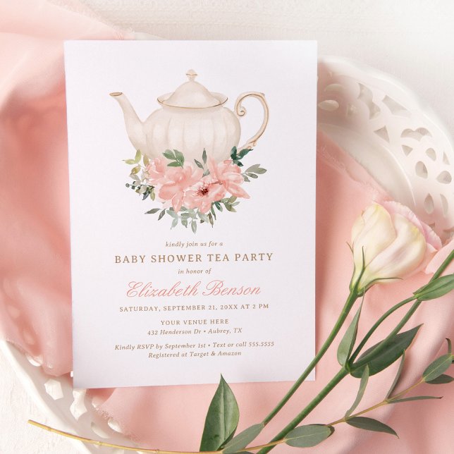 Baby shower Floral Tea Party Invitation (Créateur téléchargé)