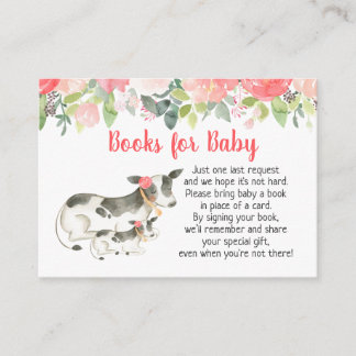 Baby shower Floral Vache Laitière Cartes de Demand