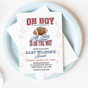 Baby shower Football, Invitation Baby shower,