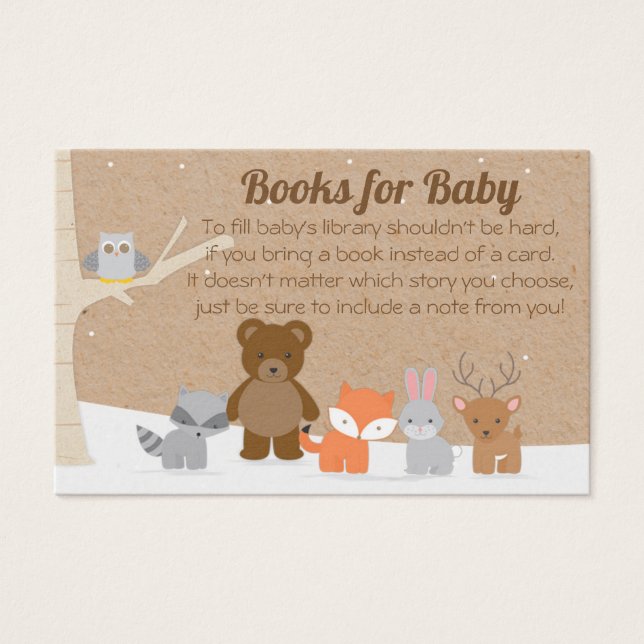 Baby shower forestier d'hiver Apportez une carte d (Devant)