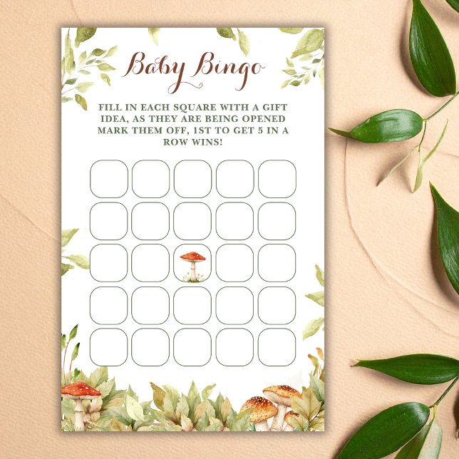 Baby shower Forêt de Bois Bingo Jeu de verdure (Créateur téléchargé)