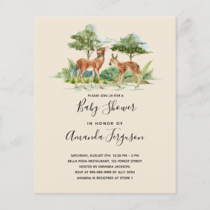 Baby shower forêt de cerfs invitation
