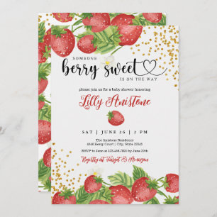 Baby shower fraise Berry Sweet Invitation