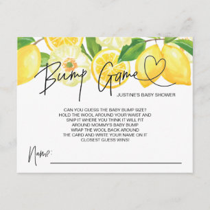 Baby shower Game Baby Bump Guess Cartes Lemons
