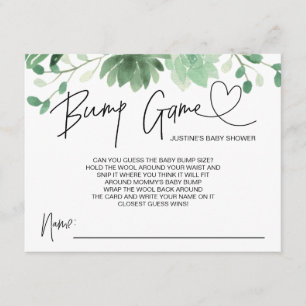 Baby shower Game Baby Bump Guess Cartes Succulente
