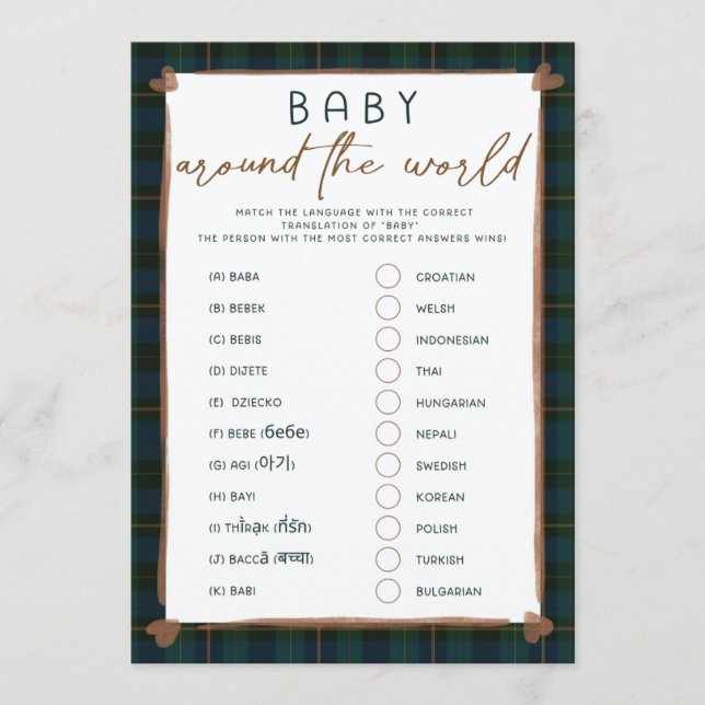 Baby Shower Game – Baby Translations (Devant)