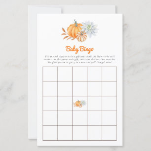 Baby shower Game Bingo Little Pumkin Chute Cute