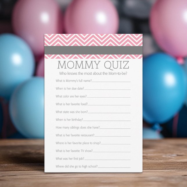 Baby shower Game - Qui connaît maman mieux (Custom Shower Game)
