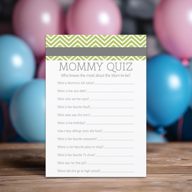 Baby shower Game - Qui Connaît Mommy Meilleur Quiz (Custom Shower Game)