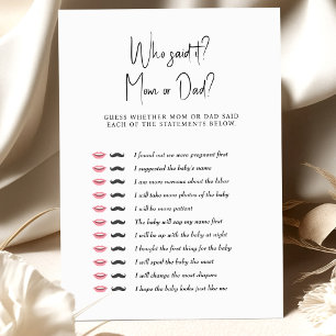 Baby shower Game Qui L'A Dit ? Maman ou papa ?