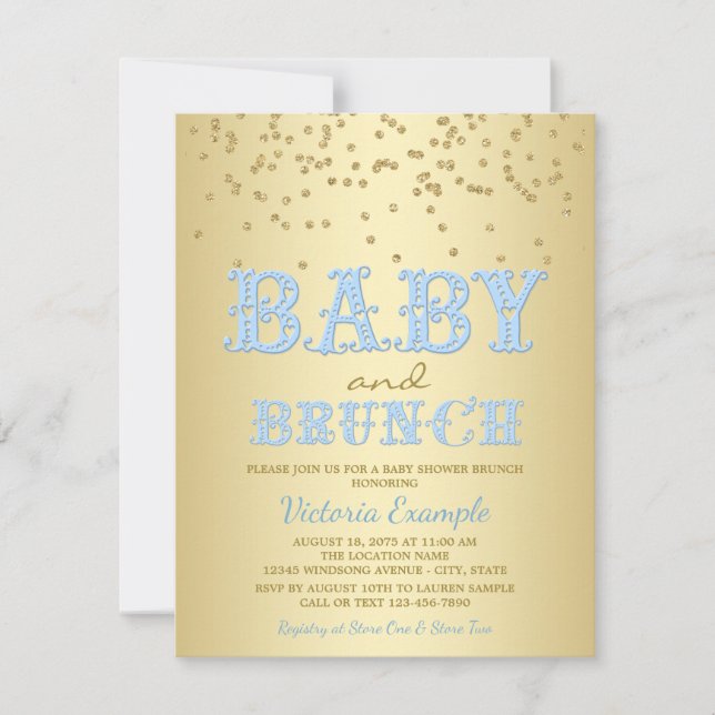 Baby shower garçon Brunch bébé douche Invitations (Devant)