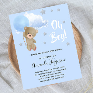 Baby shower garçon en peluche invitation