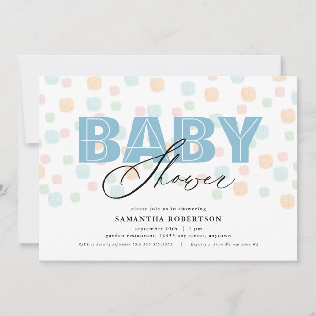 Baby Shower Garçon Pastels Modernes Points  (Devant)
