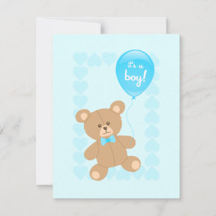 Baby shower garçon Teddy avec invitation Balloon