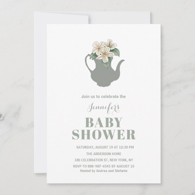 Baby shower Garden Tea Party Invitation (Devant)