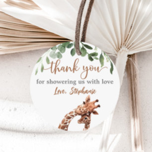 Baby shower Giraffe faveur autocollant