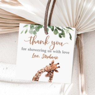 Baby shower Giraffe faveur autocollant