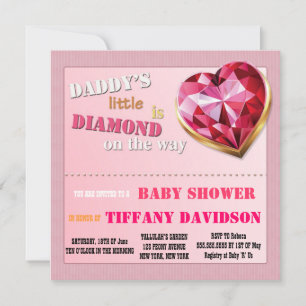 Baby shower GIRL Daddy's Little Diamond Invitation