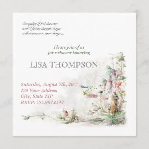 Baby shower GIRL Fairytale Forest Carte Cute