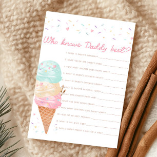 Baby Shower Glace Qui connaît le mieux Papa