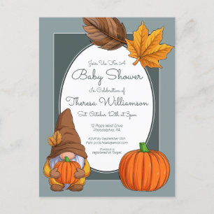 Baby shower   Gnome Automne Automne Invitation