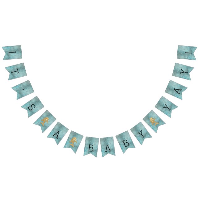 Baby shower Gold Dolphin Baby, Bannière Swallowtai (Tout)