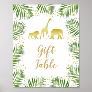 Baby shower Gold Safari Animaux Tableau Cadeaux