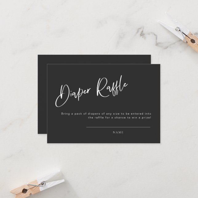 Baby shower gothique noir Raffle de couche (Devant/Arrière en situation)