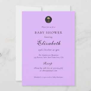 Baby shower gothique pourpre Invitation