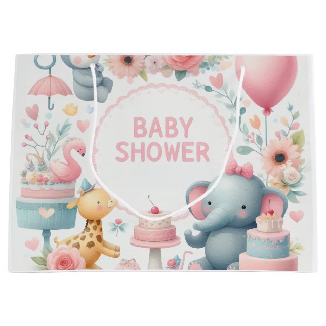 Baby shower Grand sac cadeau (Devant)