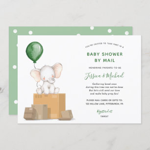 Baby shower Green Elephant par invitation par cour