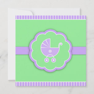 Baby shower Green Flat Invitation