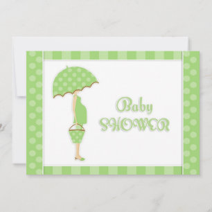 Baby shower Green Flat Invitation