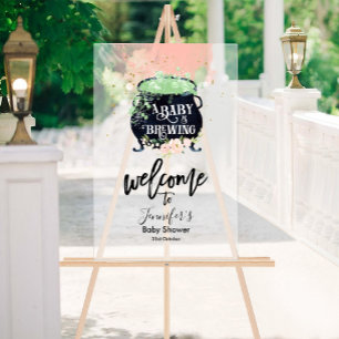 Baby shower Halloween en acrylique givré Affiche d